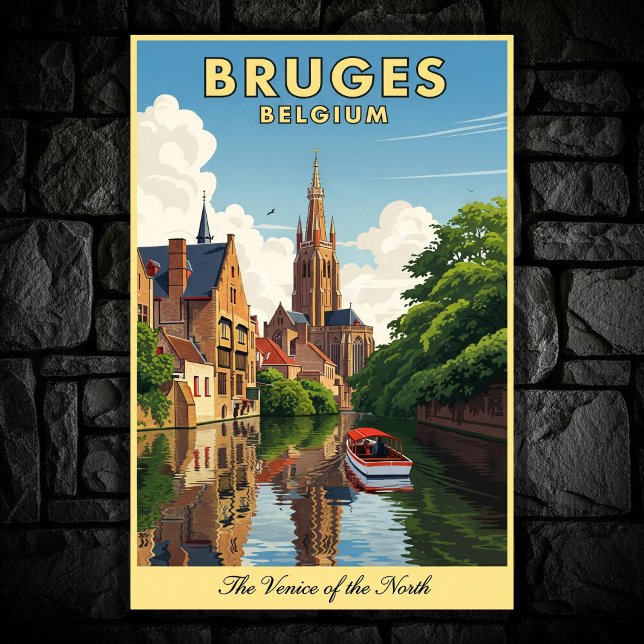 1960s Bruges, Belgium Vintage Travel Poster (Creator Uploaded)