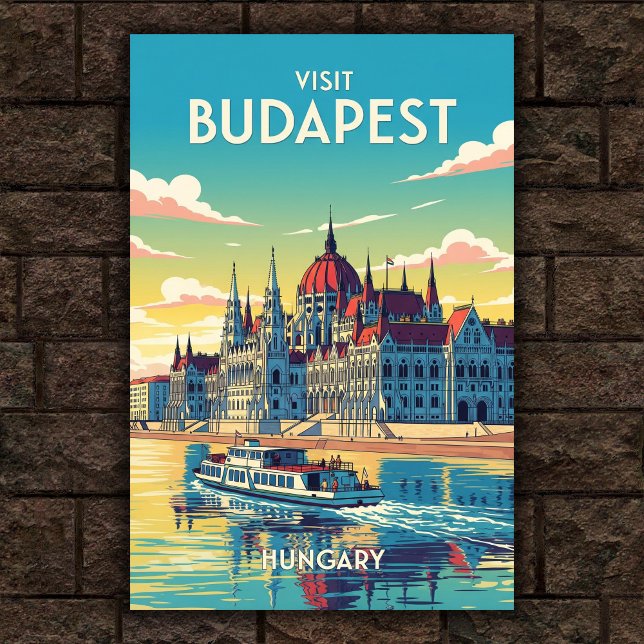 1960s Budapest, Hungary Vintage Travel Poster  (Creator Uploaded)