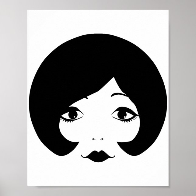 1960s cartoon womans face makeup beauty art  poster (Front)
