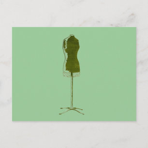 1960s Fashion Retro quirky dress form Postcard