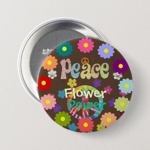 1960s Flower Power  7.5 Cm Round Badge