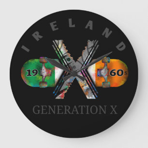 1960s Generation X Ireland Skateboard Large Clock