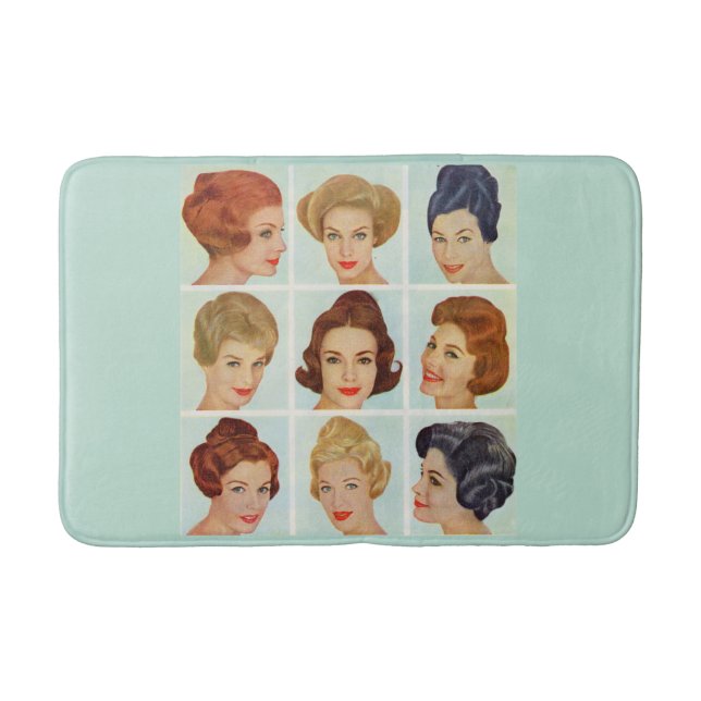 1960s hairstyles grid bath mat (Front)