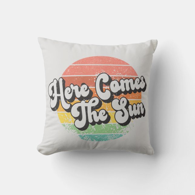 1960S HERE COMES THE SUN VINTAGE THROW PILLOWS (Front)