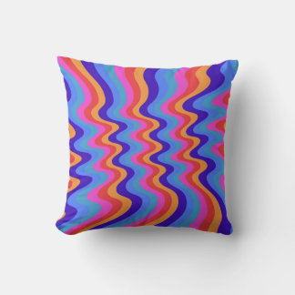 1960s Hippie Trippy Retro Wallpaper Cushion