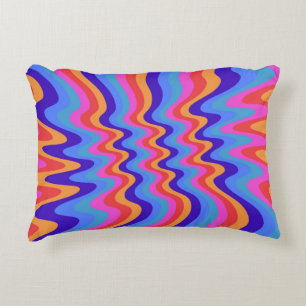 1960s Hippie Trippy Retro Wallpaper Decorative Cushion
