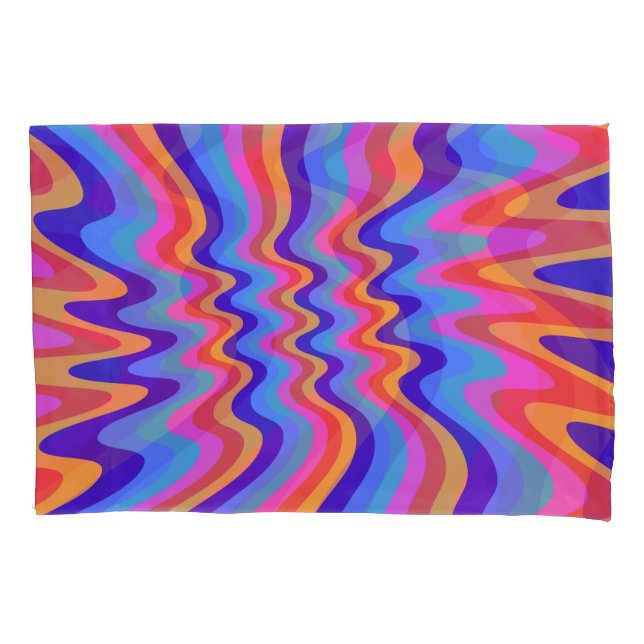 1960s Hippie Trippy Retro Wallpaper Pillowcase (Front)