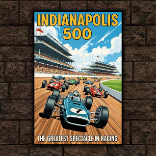 1960s Indianapolis 500 Vintage Wall Poster