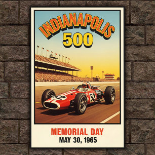 1960s Indianapolis 500 Vintage Wall Poster