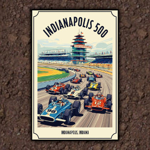 1960s Indianapolis 500 Vintage Wall Poster