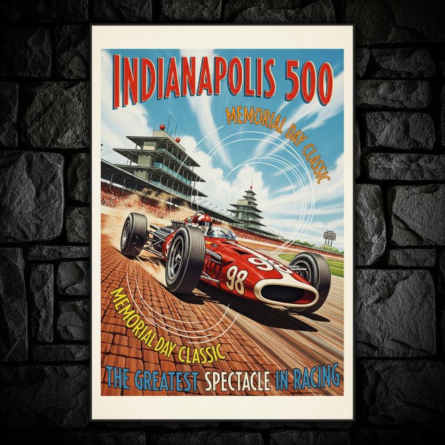 1960s Indianapolis 500 Vintage Wall Poster (Creator Uploaded)