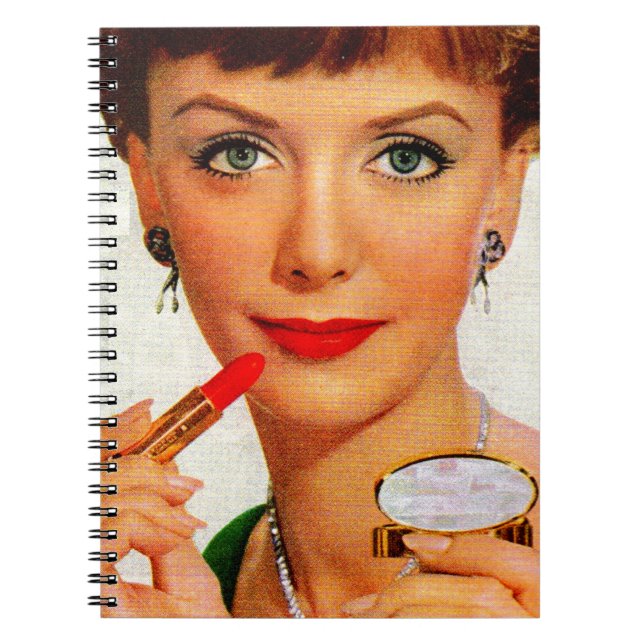 1960s lipstick lady spiral notebook (Front)