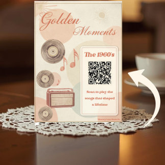 1960s Memory Care Visit Cards with Music QR Code