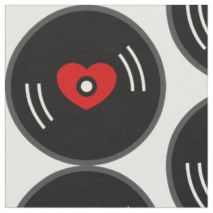 1960s music vinyl record heart album red  fabric