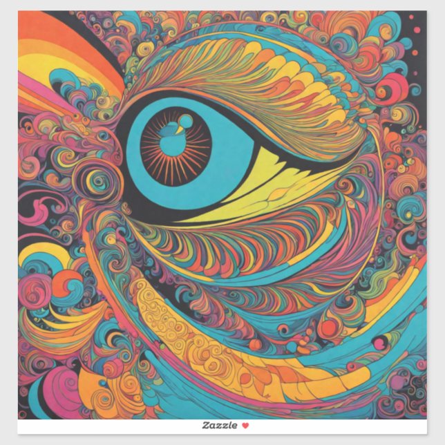 1960s Psychedelic Horror Vacui Art Pattern (Sheet)