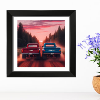 1960s Racing Trucks with Custom Names Photo Print