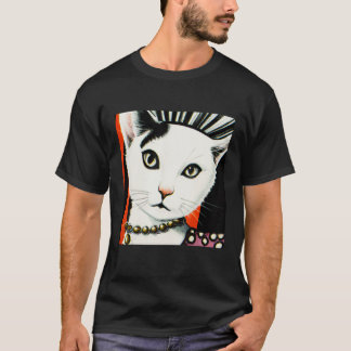 1960s Stunning Fashionable Female Cat Close Up Por T-Shirt