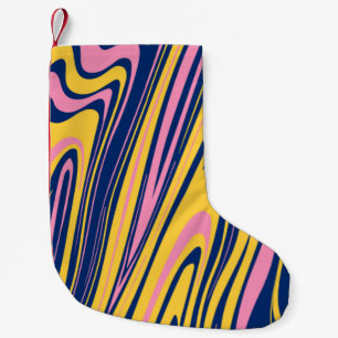 1960s Style Colour Waves Backgrounds. Wavy Psyched Small Christmas Stocking