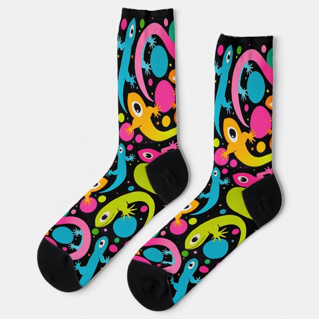 1960's Style Groovy Abstract Lizard Socks (Left)