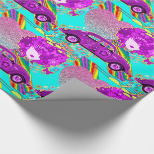 1960's Theme Groovy Girl Party Birthday Wrapping Paper