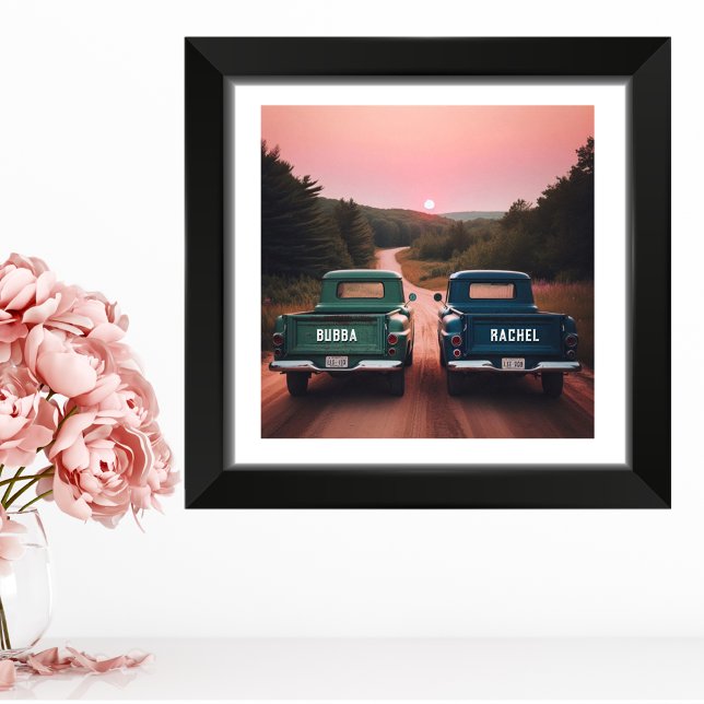 1960s Trucks on Dirt Road with Custom Names Photo Print (Creator Uploaded)