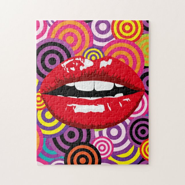 1960'S VIBE RED LIPS JIGSAW PUZZLE (Vertical)