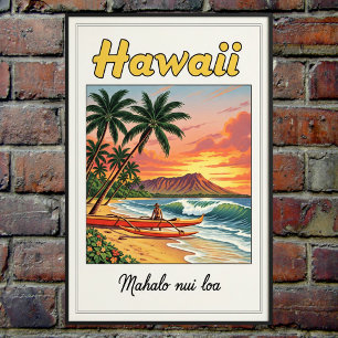 1960s Vintage Hawaiian Travel Poster
