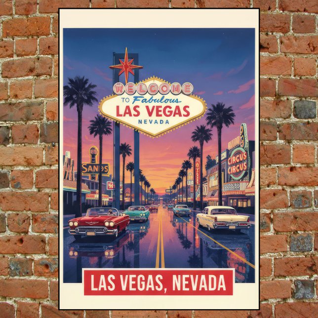 1960s Vintage Las Vegas Travel Poster (Creator Uploaded)