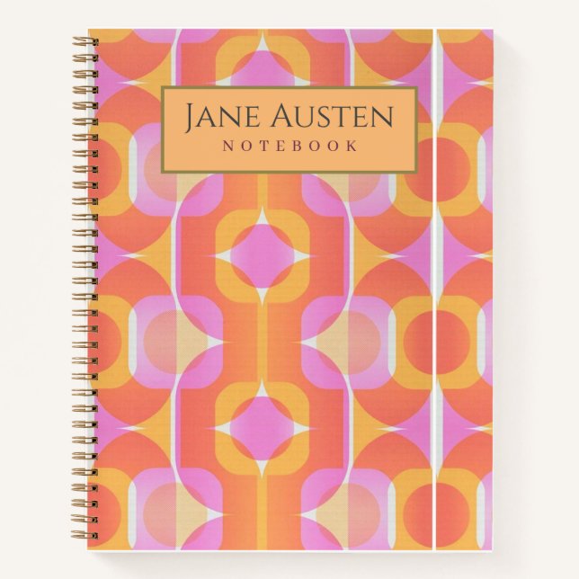 1960's vintage wallpaper Personalised  Notebook (Front)