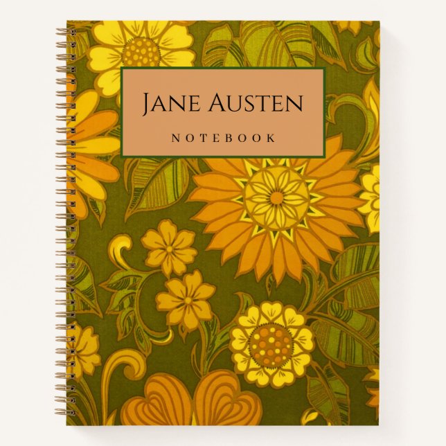 1960's vintage wallpaper Personalised  Notebook (Front)