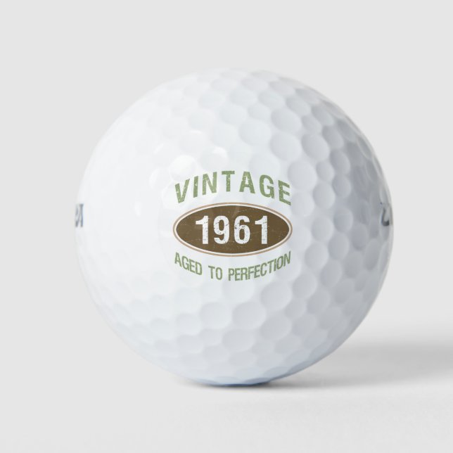 1961 60th Birthday Funny Aged Golf Balls (Front)
