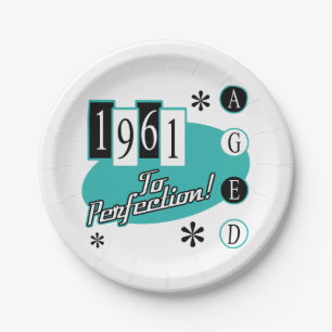 1961 60th Birthday Mid Century Modern Paper Plate
