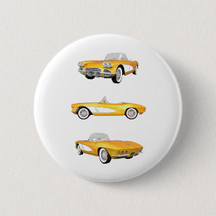 1961 Corvette C1: 6 Cm Round Badge