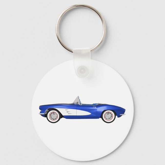 1961 Corvette C1: Blue Finish: Key Ring (Front)