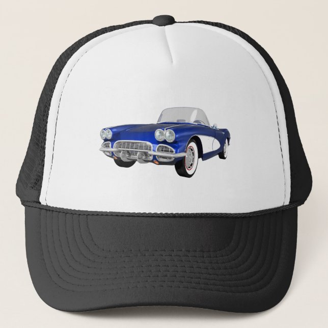 1961 Corvette C1: Blue Finish: Trucker Hat (Front)