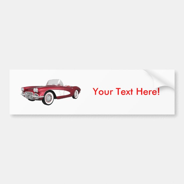 1961 Corvette C1: Candy Apple Finish: Bumper Sticker (Front)