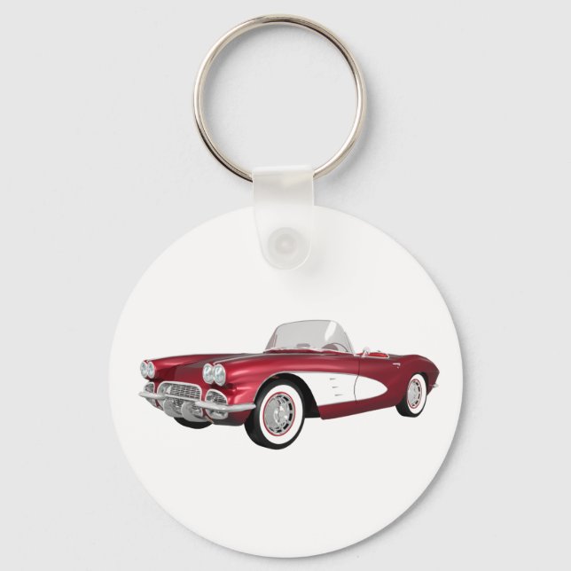 1961 Corvette C1: Candy Apple Finish: Key Ring (Front)