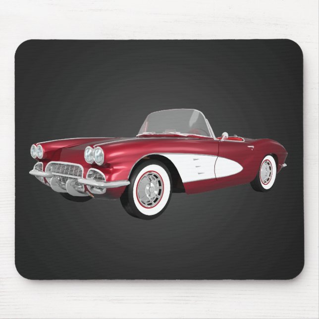 1961 Corvette C1: Candy Apple Finish: Mousepad (Front)
