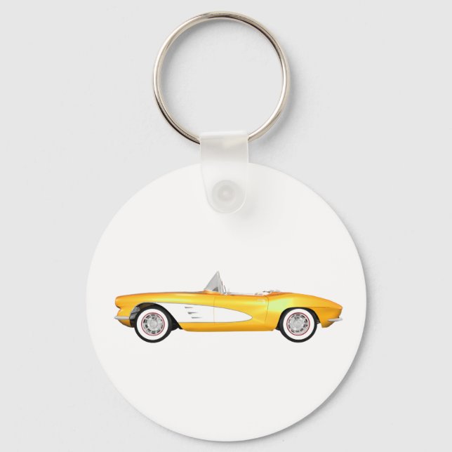 1961 Corvette C1: Yellow Finish: Key Ring (Front)
