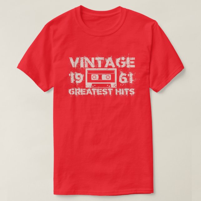 1961 Greatest Hits Vintage White T-Shirt (Design Front)