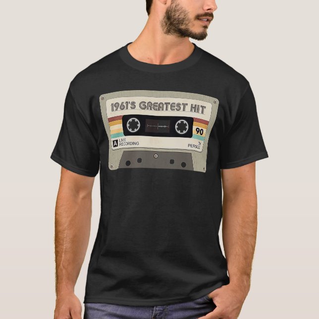 1961's Greatest Hit Birthday Retro Cassette Tape G T-Shirt (Front)
