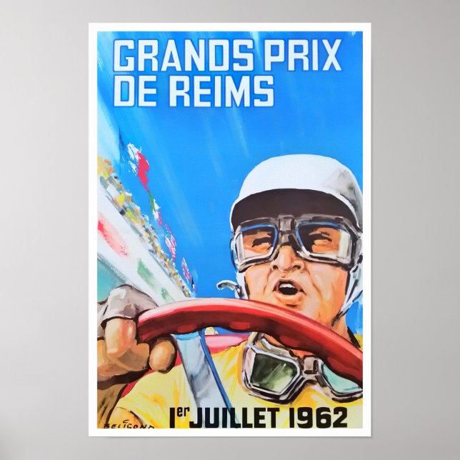 1962 Reims Grand Prix vintage racing Poster (Front)