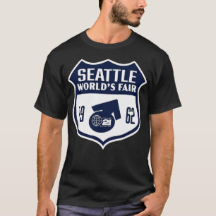 1962 Seattle Worlds Fair Retro Shield Blue T-Shirt