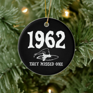 1962 They Missed One Salem Witch Halloween  Ceramic Tree Decoration