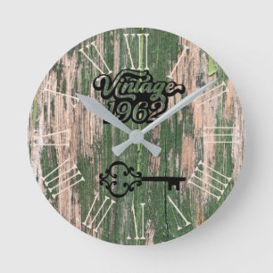 1962 Vintage old wood Round Clock