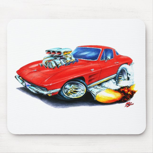 1963-64 Corvette Red Car Mouse Pad (Front)