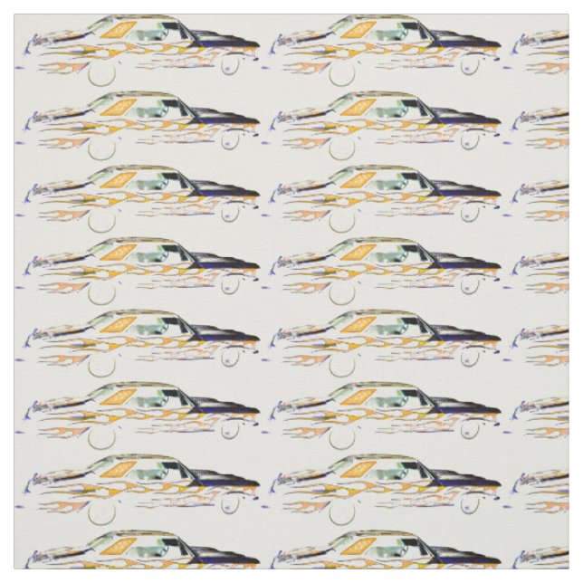 1963 BUICK RIVIERA WHITE ORANGE FABRIC (Swatch)