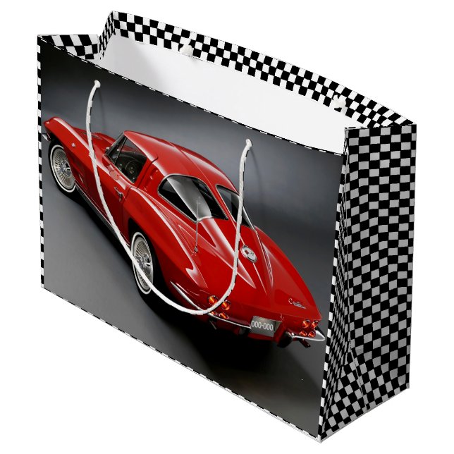 1963 Chevrolet Corvette Split Window  Large Gift Bag (Back Angled)