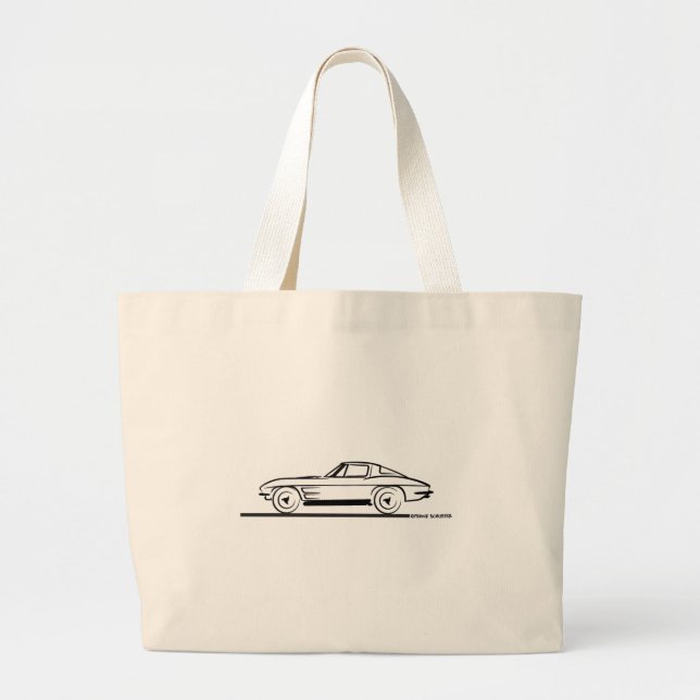 1963 Corvette Sting Ray Split Window Coupe Large Tote Bag (Front)