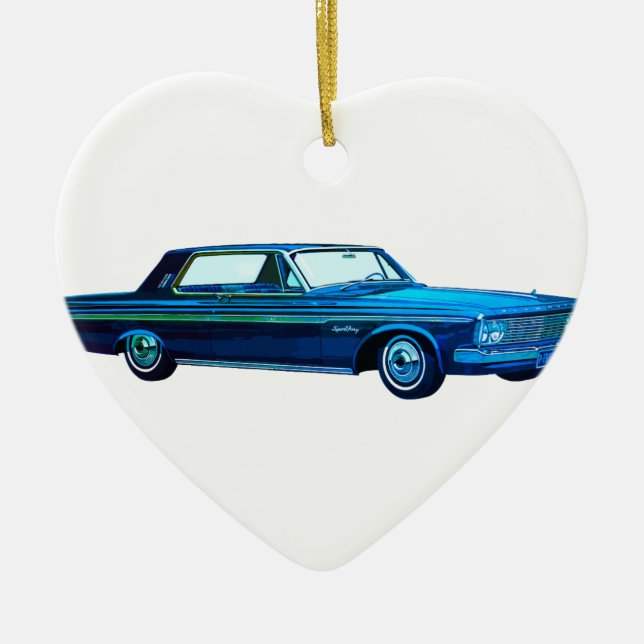 1963 Plymouth Sport Fury Ceramic Tree Decoration (Front)
